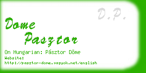dome pasztor business card